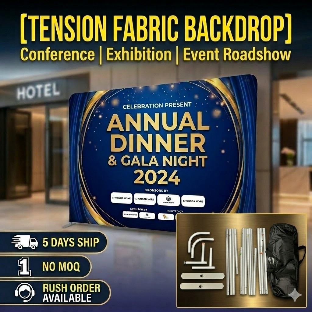 Tension Fabric Backdrop Display Exhibition Conference Event Roadshow ...