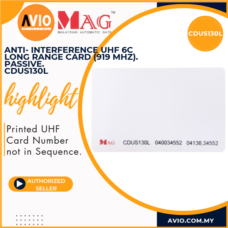 MAG UHF 6C Long Range Card 919MHz Not Writable Different Number Not in ...