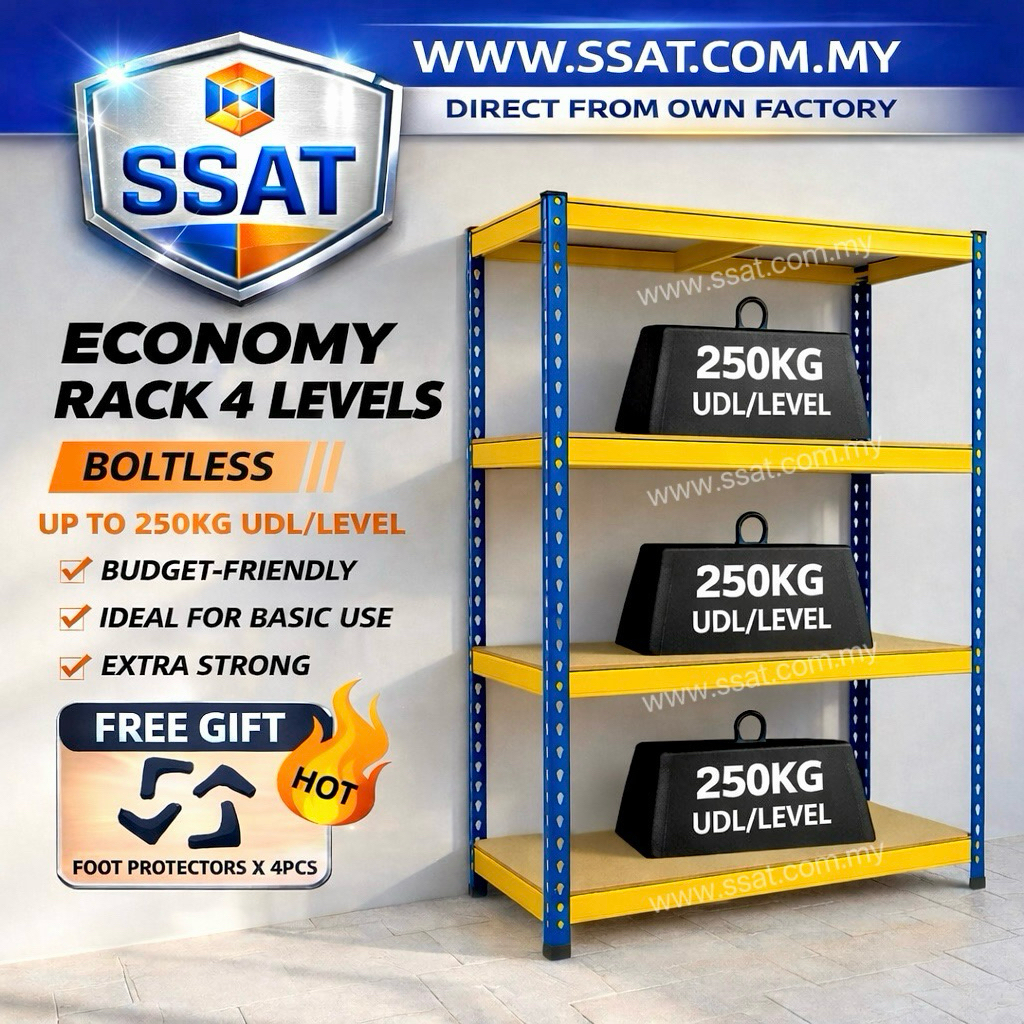 【FREE SHIPPING】ECONOMY BOLTLESS RACK 4 LEVELS, WAREHOUSE RACK, STORAGE ...