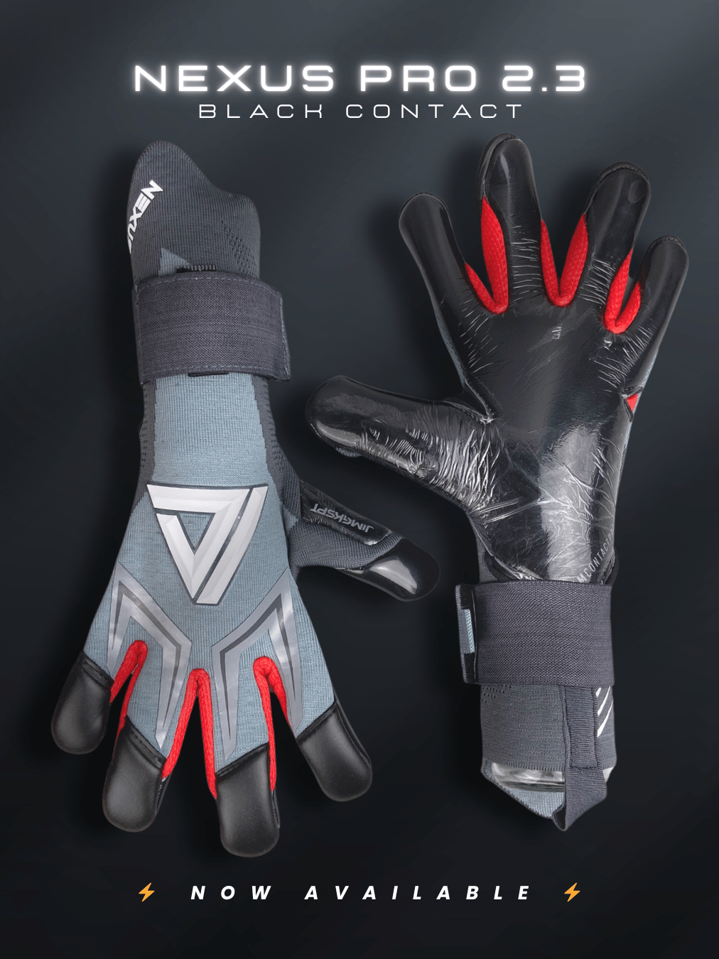 JIMGK NEXUS PRO 2.3 BLACK GOALKEEPER GLOVE 4MM CONTACT LATEX JIM GK ...