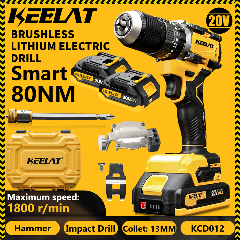 KEELAT KCD012 Smart Brushless Drill 80Nm｜13mm｜Anti Kickback System｜1-Yr ...