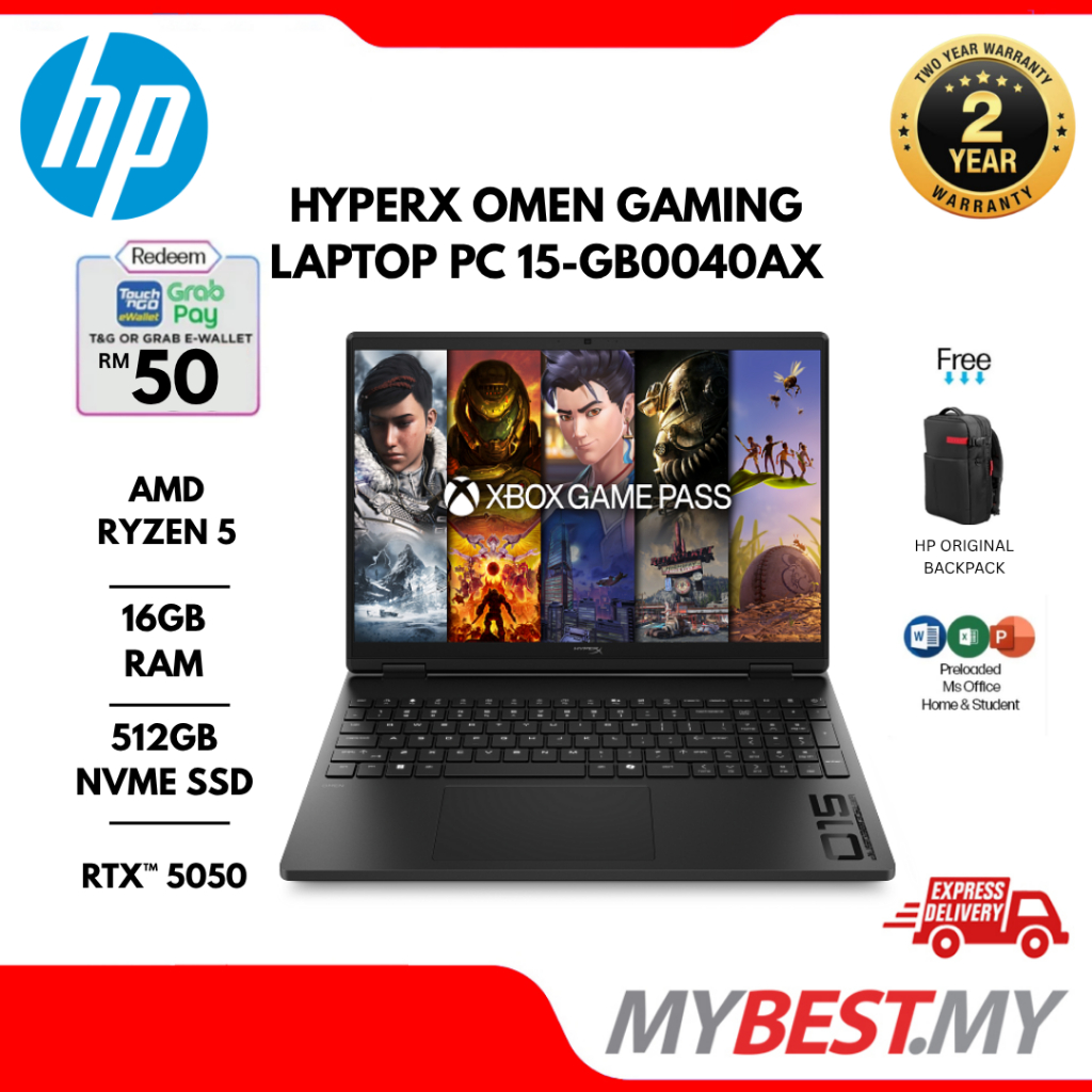 HyperX OMEN Gaming Laptop PC 15-gb0040AX (AMD Ryzen™ 5 240 ,16 GB ...