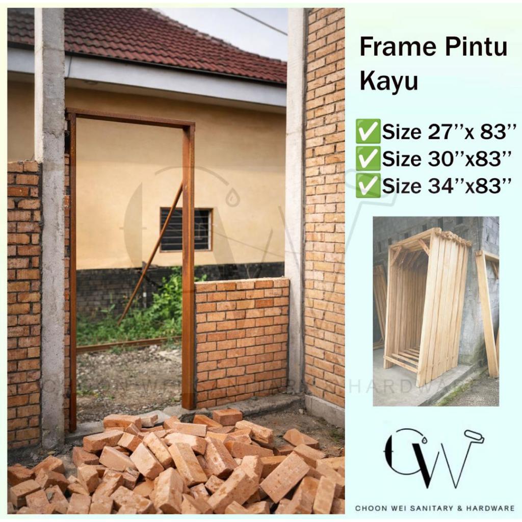 Frame Pintu Kayu /Pintu Kayu Depan Rumah /Solid Wooden Frame /Wooden ...
