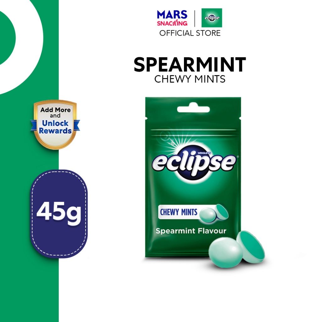 Eclipse Chewy Mints Spearmint Bag 45g Chewy Candy / Intense Freshness ...