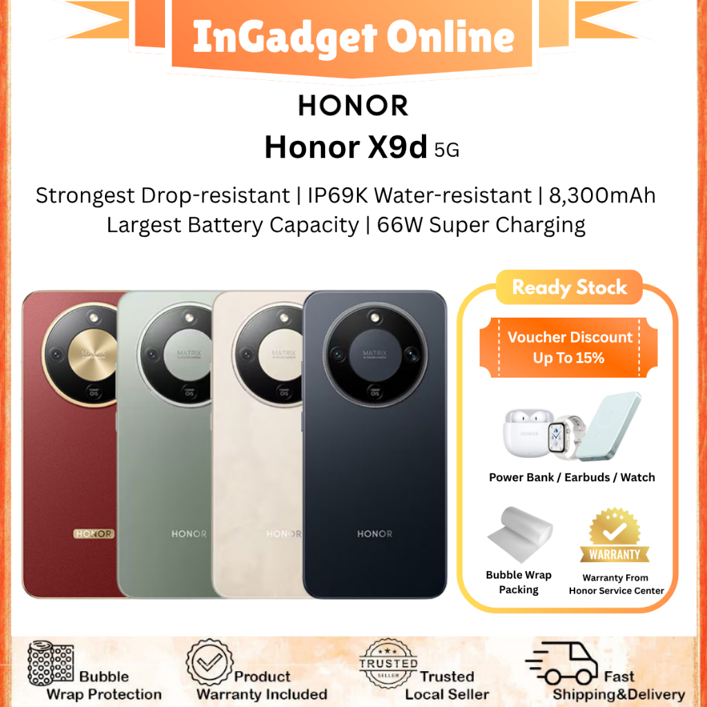 [Promo] Honor X9d 5G|  8300mAh Battery | Snapdragon 6 Gen 4  | 66W fast charging | Original Set