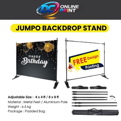 Jumbo Backdrop Banner Stand / Jumbo Backdrop Banner Stand + Printing ...