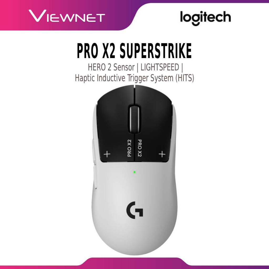 Logitech G Pro X2 Superstrike Lightspeed Wireless Mouse Lunar Eclipse ...