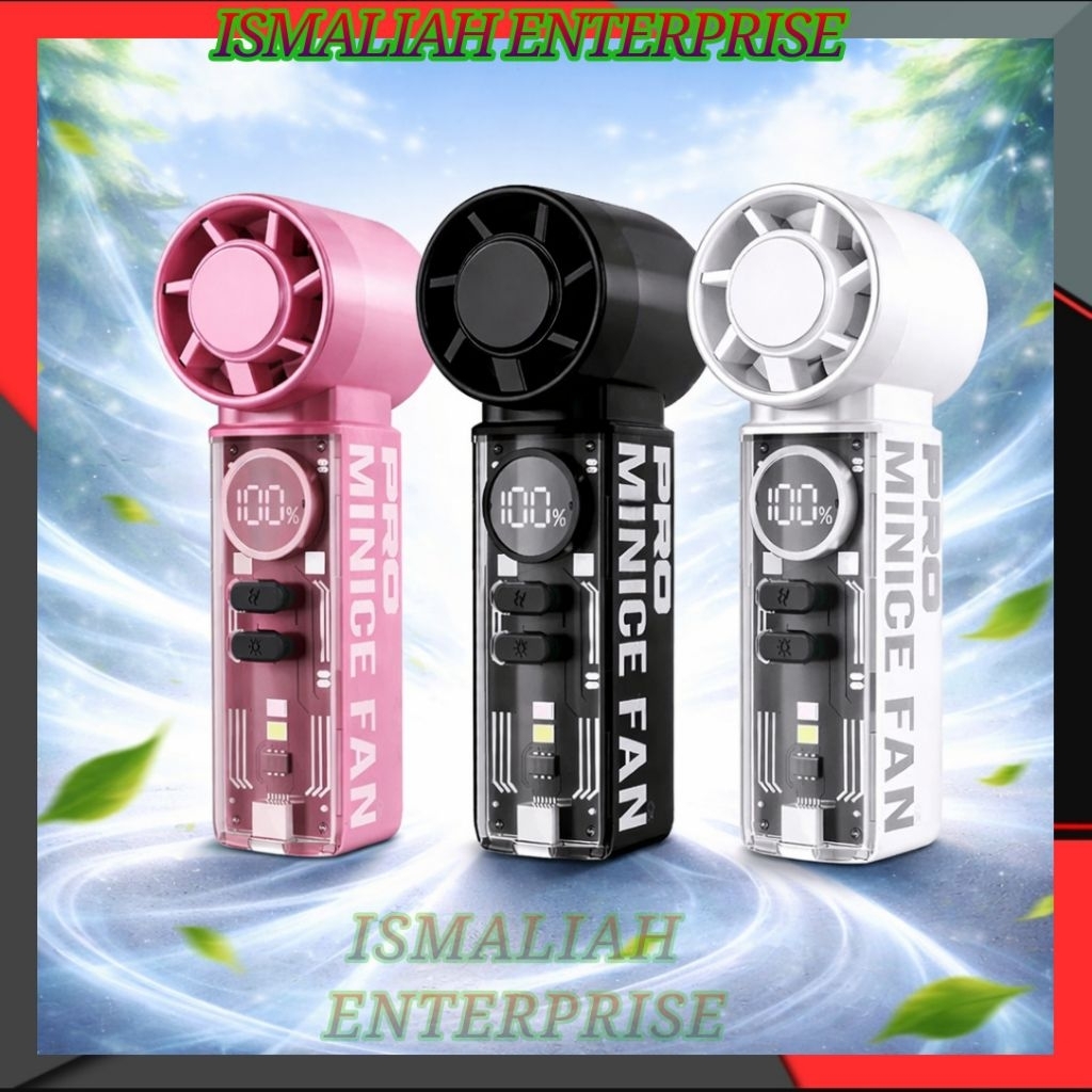 Kipas Mini Turbo 6000mAh Kipas Cas USB Type-C 199 Speed LED Display ...