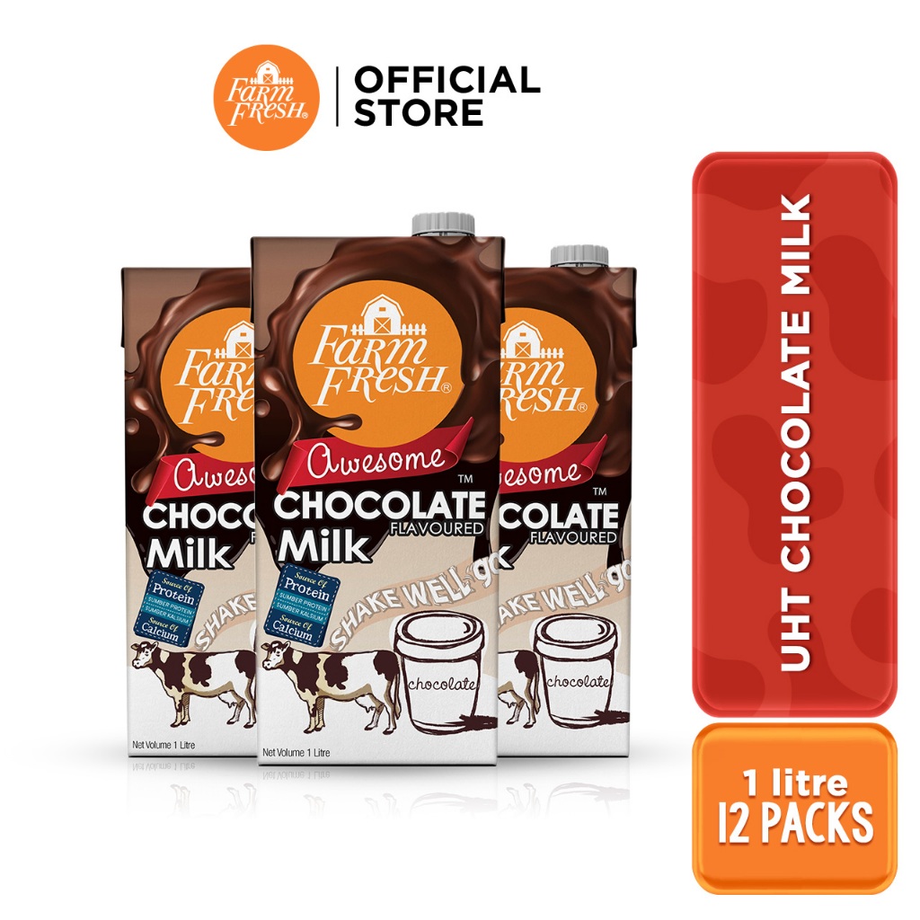 Farm Fresh UHT Chocolate Milk 1L x 12 Packs | Shopee Malaysia