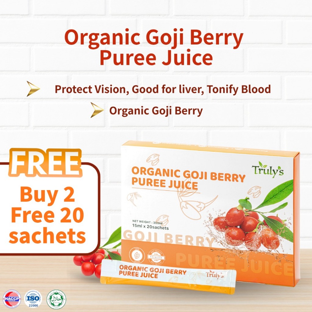 TRULY'S® Organic Goji Berry Puree Juice - Improve Eyesight Liver Sleep ...