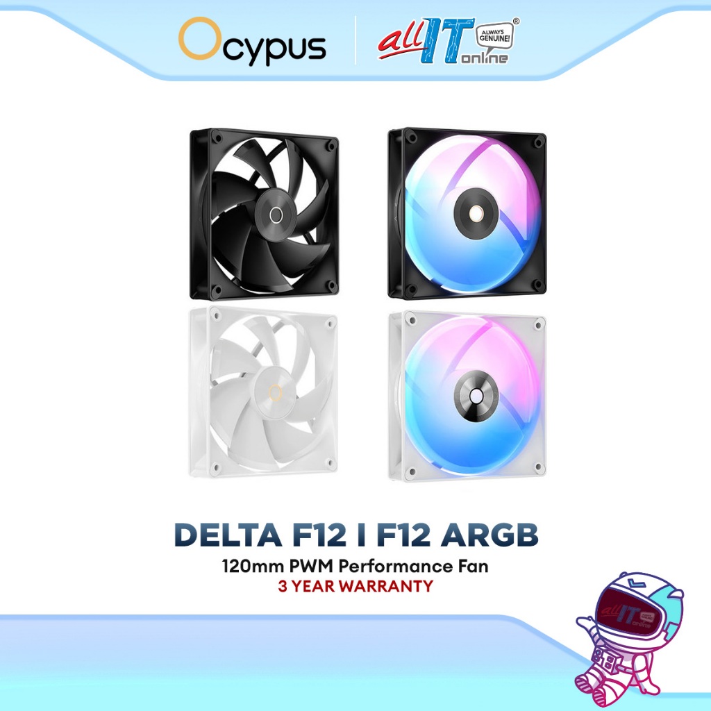 Ocypus Delta F12 / F12 ARGB 120mm PWM Performance Casing Fan (Black ...