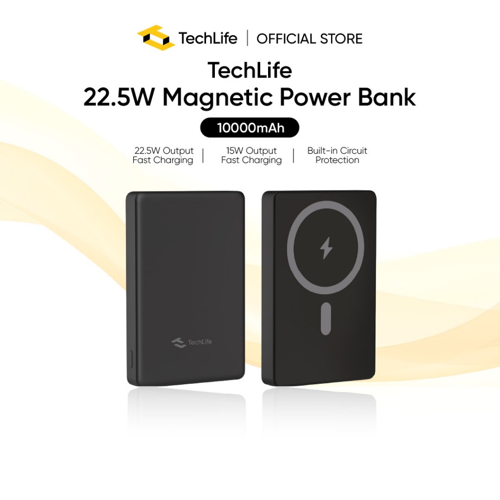 TechLife 22.5W Magnetic Power Bank - Fast Wireless Charging | 22.5W ...