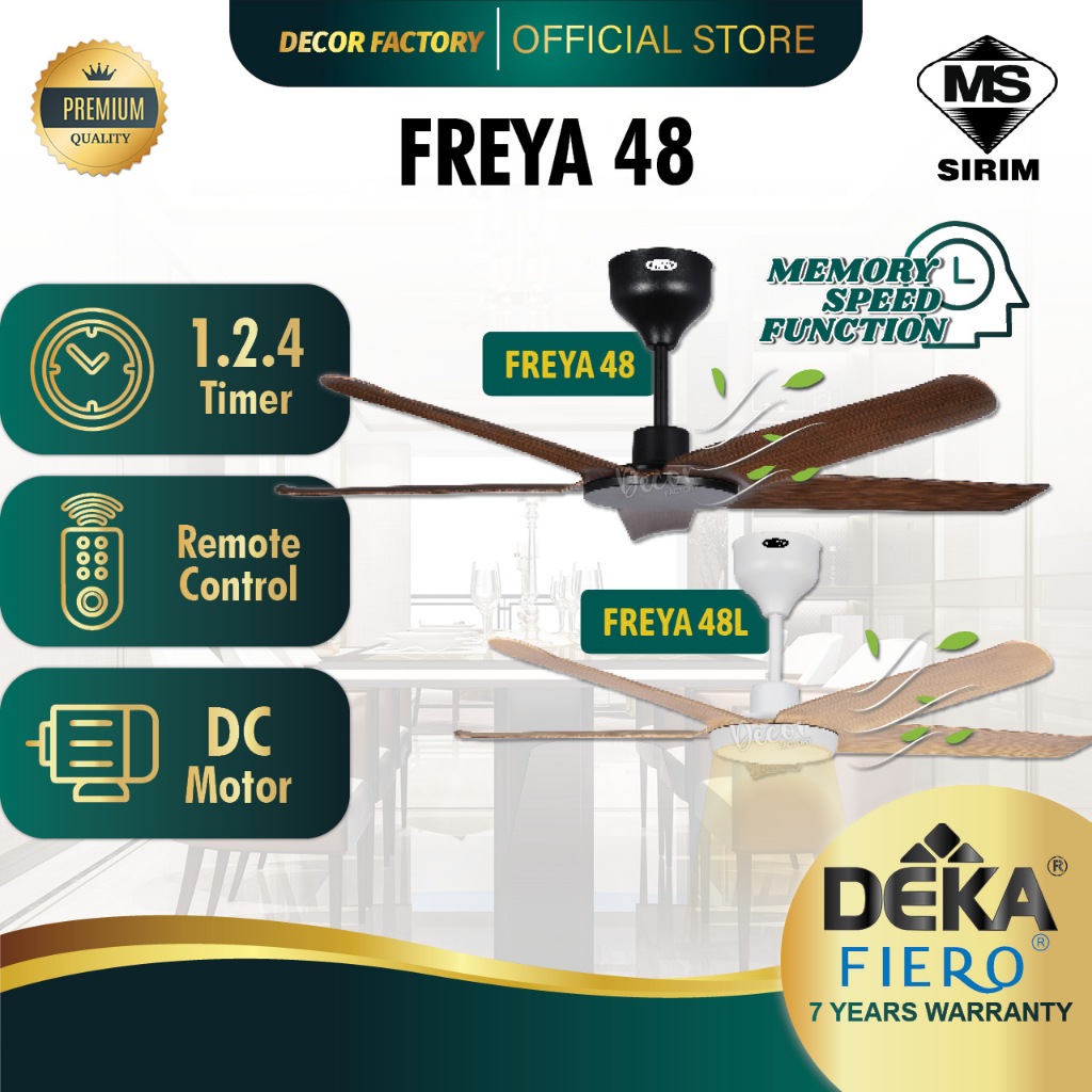 DEKA FIERO Fan FIERO FREYA 48 Inch 5 Blades 24 Speed DC Motor With ...