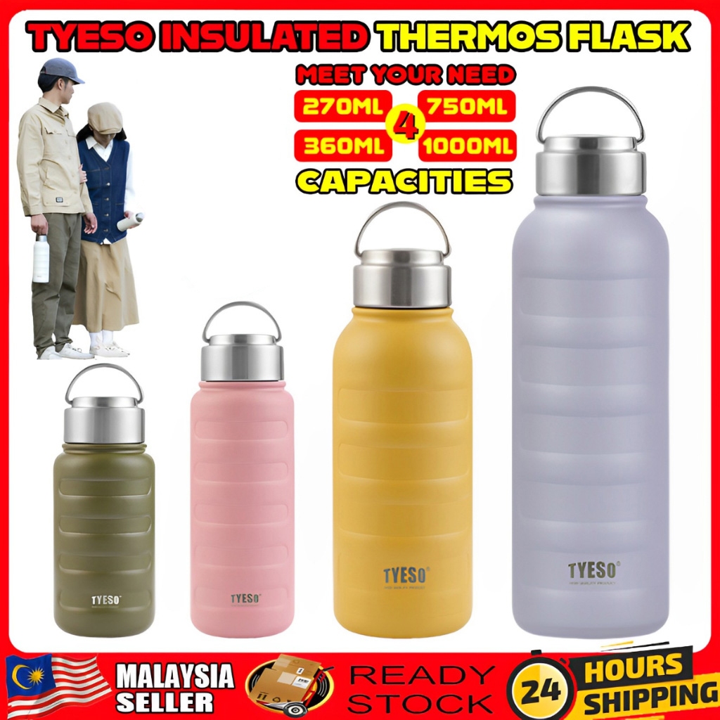 Tyeso Insulated Thermos Flask Tumbler With Handle 304 Stainless Steel ...