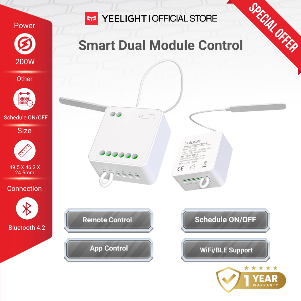 Yeelight Smart Dual Control Module WiFi Lighting Fan YLAI002 | Shopee ...