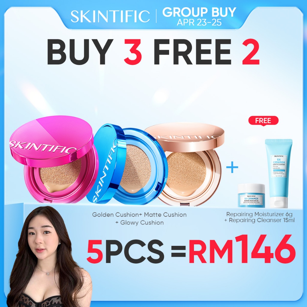 [Ting Exclusive] SKINTIFIC Makeup Set&Gifts Gloden/Matte/Glowy Cushion ...