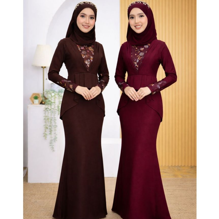 New Dress AFIQAH With Embroidery Lace Raya Collection 2026 by Fazallina ...