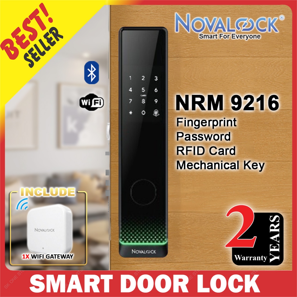 (FULLY AUTO LOCK) Novalock NRM 9216 Smart Door Lock (Bluetooth APP ...