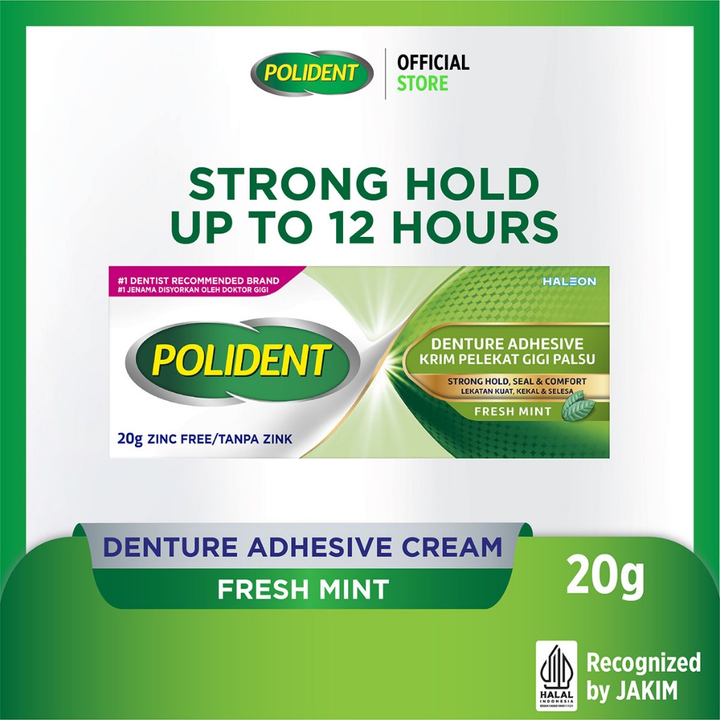 Polident Denture Adhesive Teeth Fixative - Fresh Mint (20g) | Shopee ...