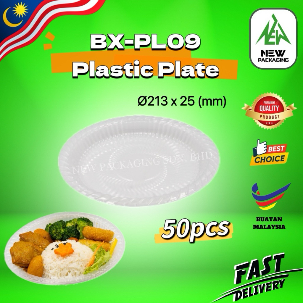 BENXON BX-PL09 Plastic Plate (50pcs) | Disposable Round Plate | Pinggan ...