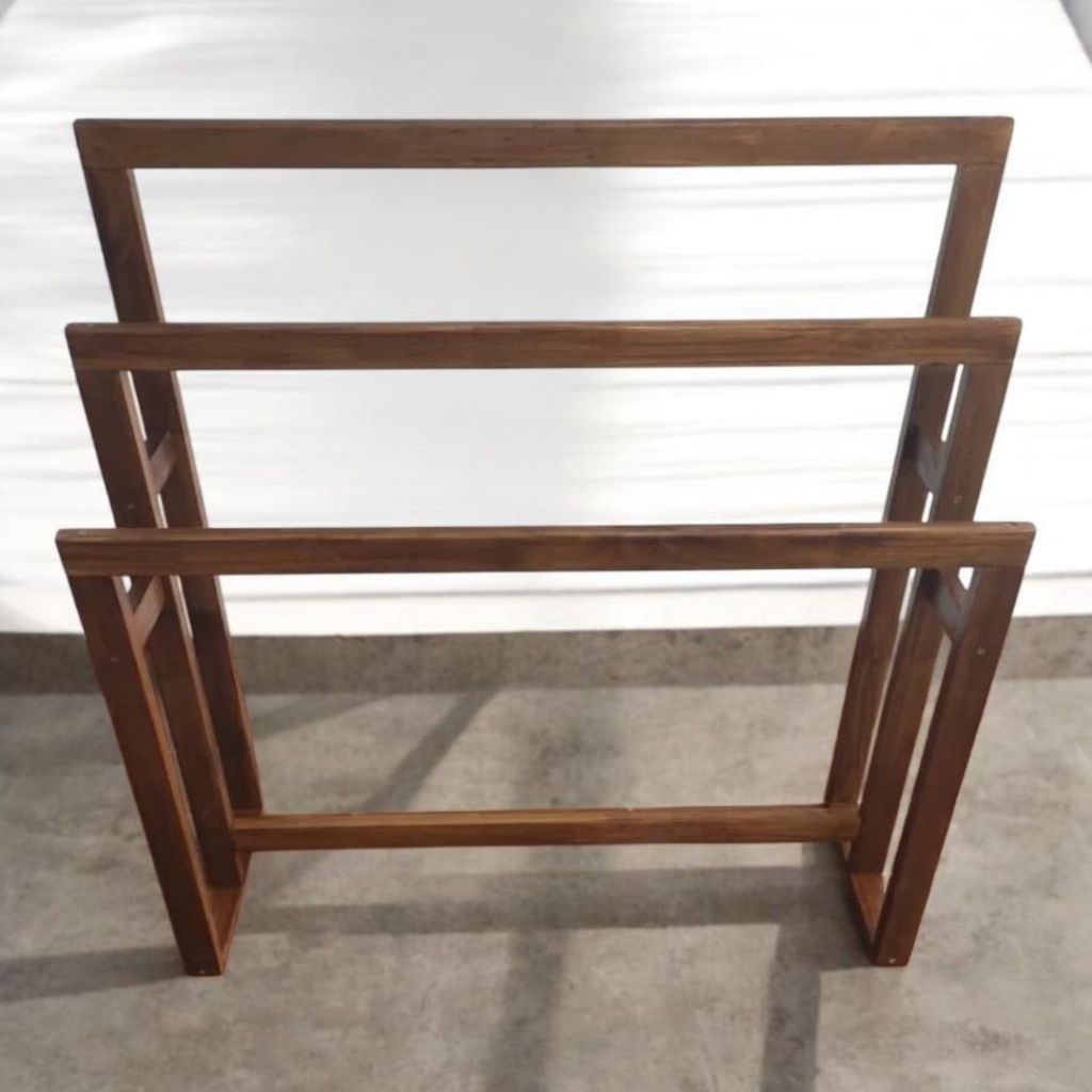 SOLID rubberwood Towel Hanger 90cm length Towel Rack Clothes Drying ...