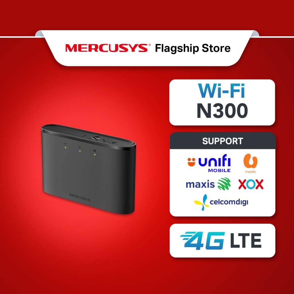 Mercusys 150Mbps Wireless 4G LTE Mobile Wi-Fi SIM Card Plug and Play ...