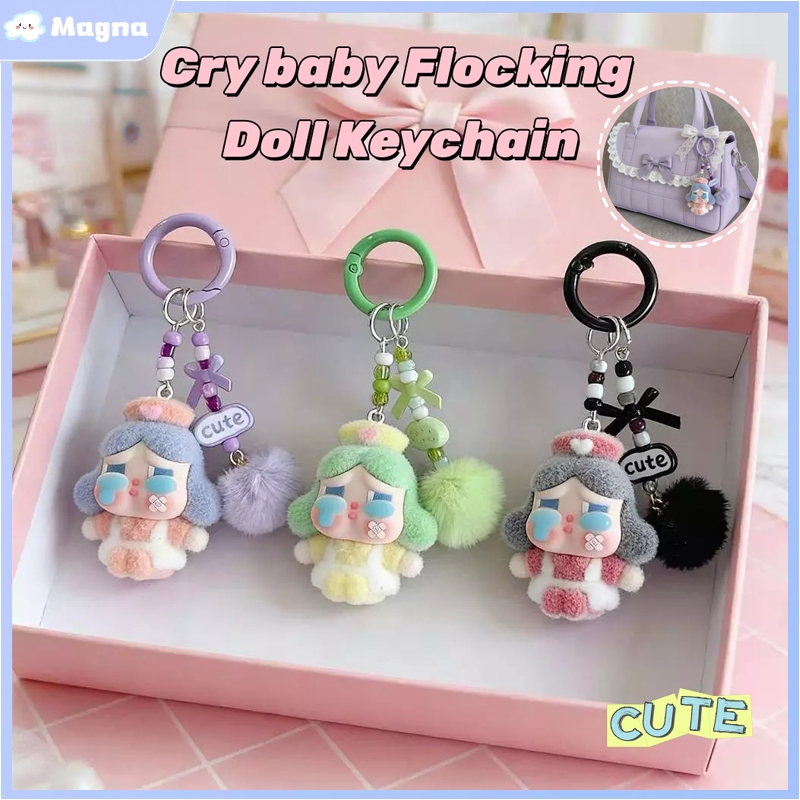 [Ready] Crybaby Flocking Doll Keychain Cute Mini Keychain Fashion Bag ...