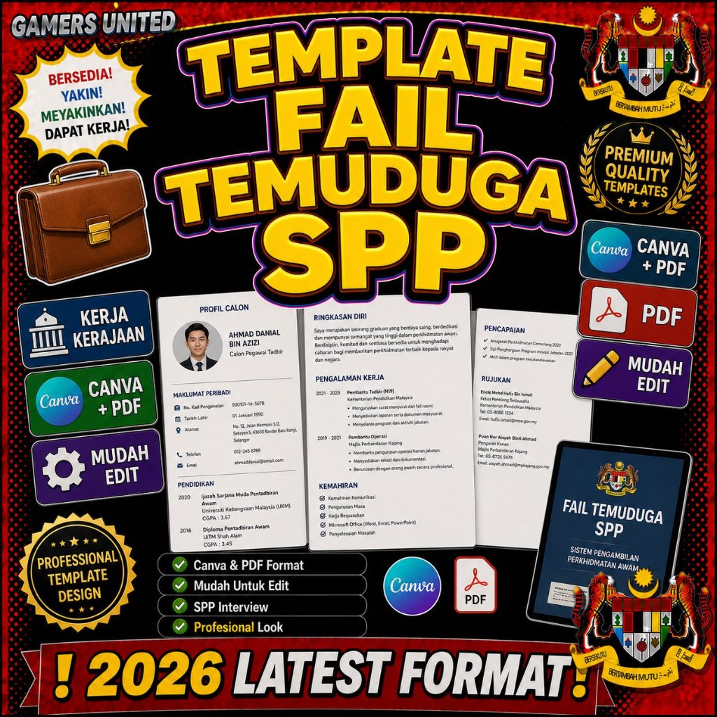 [CHEAPEST IN SHOPEE] Template Fail Temuduga SPP Kerja Kerajaan 2026 ...