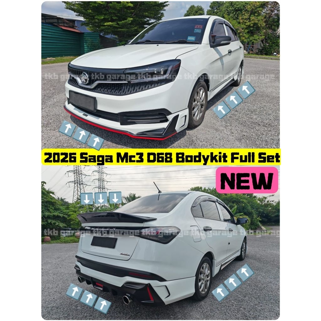 2025 2026 saga Mc3 drive 68 d68 bodykit skirt lips | Shopee Malaysia