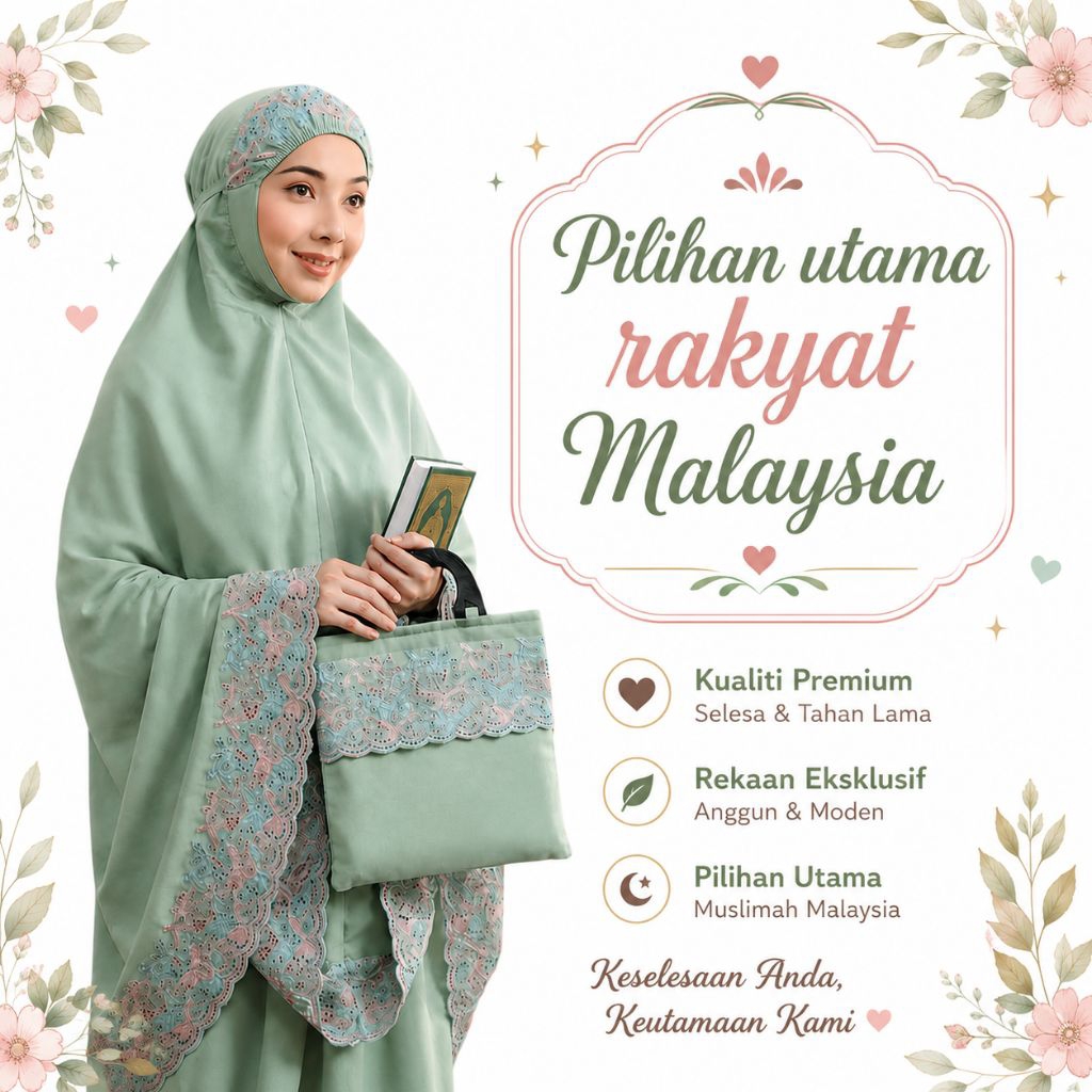 Telekung Cotton Sulam , Ready Stock Malaysia ,Mukena telekung ...