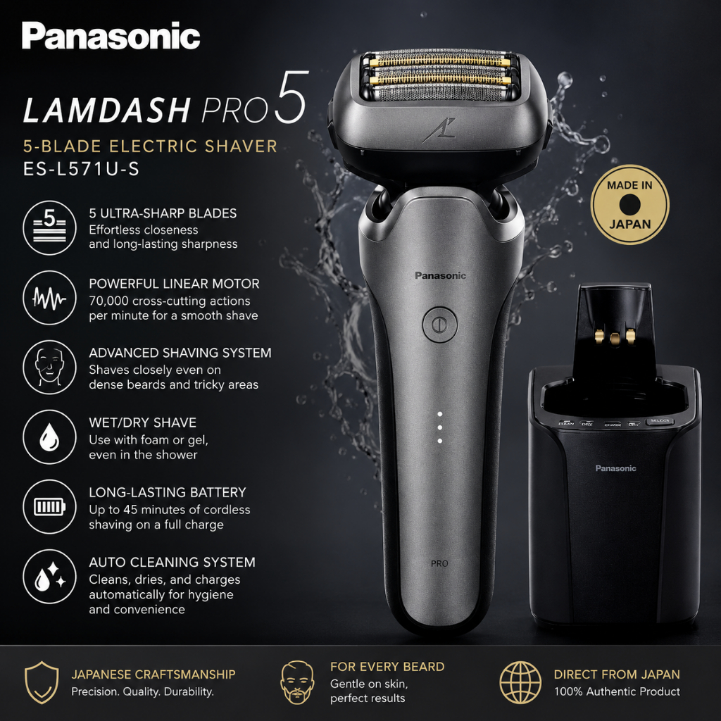 Panasonic Lamdash PRO 5-Blade Electric Shaver ES-L571U-S Auto