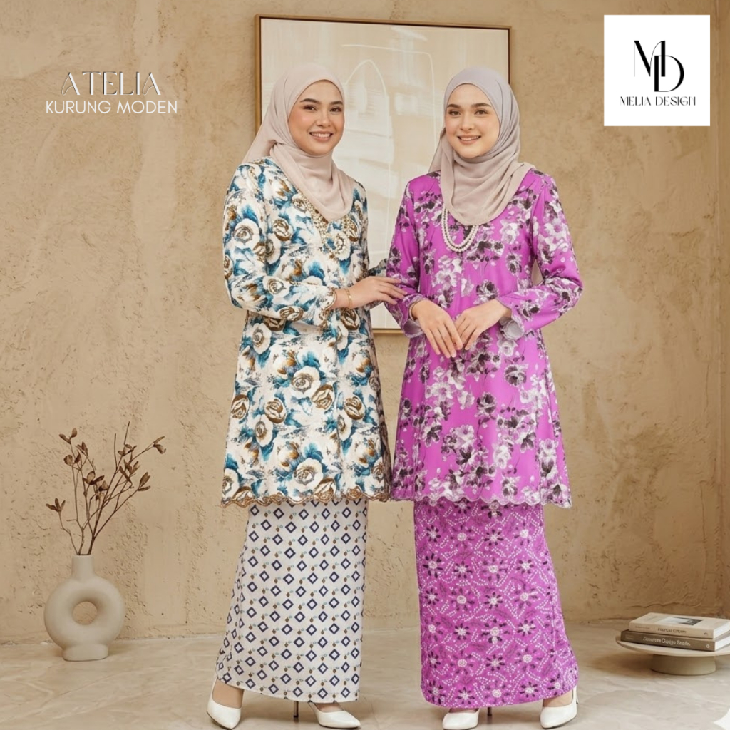 KURUNG MODEN ATELIA 2 BY MELIA DESIGN SULAM BIKU JACQUARD SILK PREMIUM ...