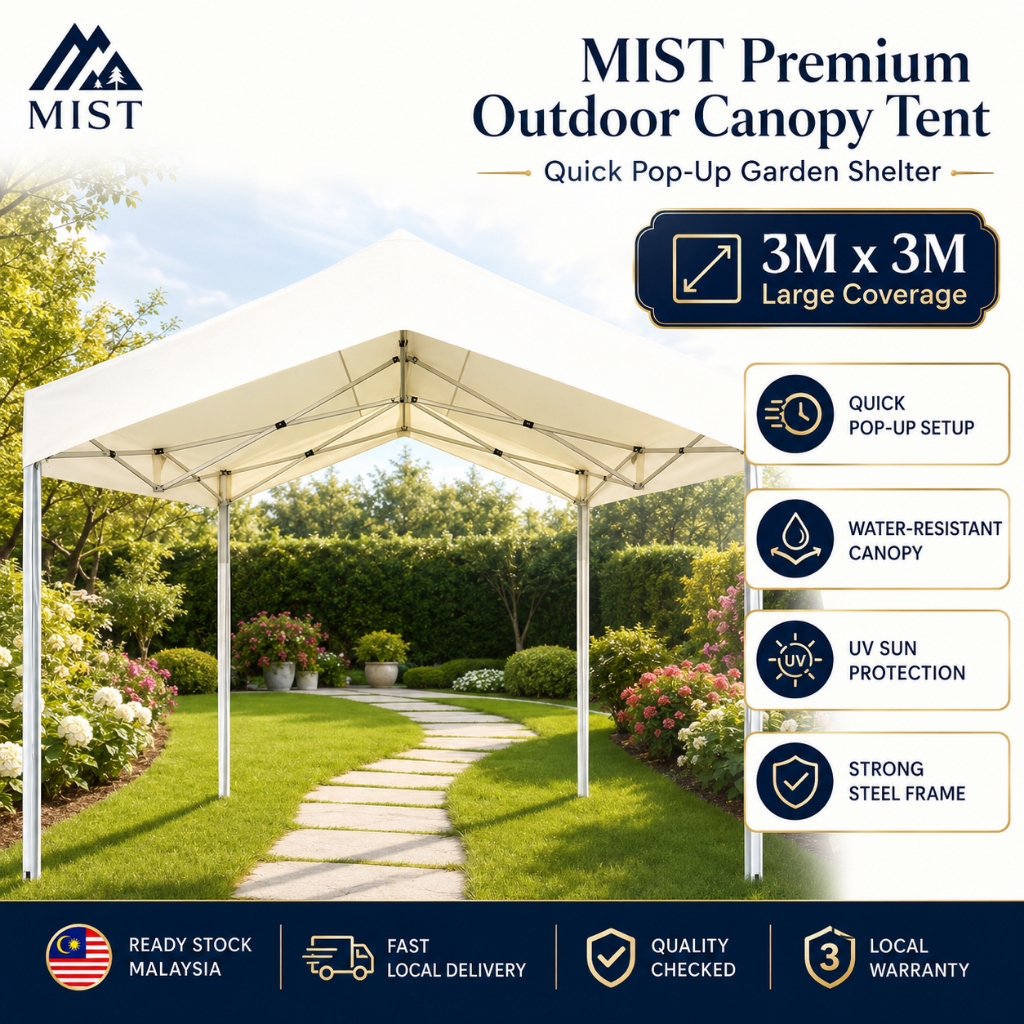 【MIST】10x10ft Gazebo Tent Heavy Duty Folding Canopy Khemah High Quality ...