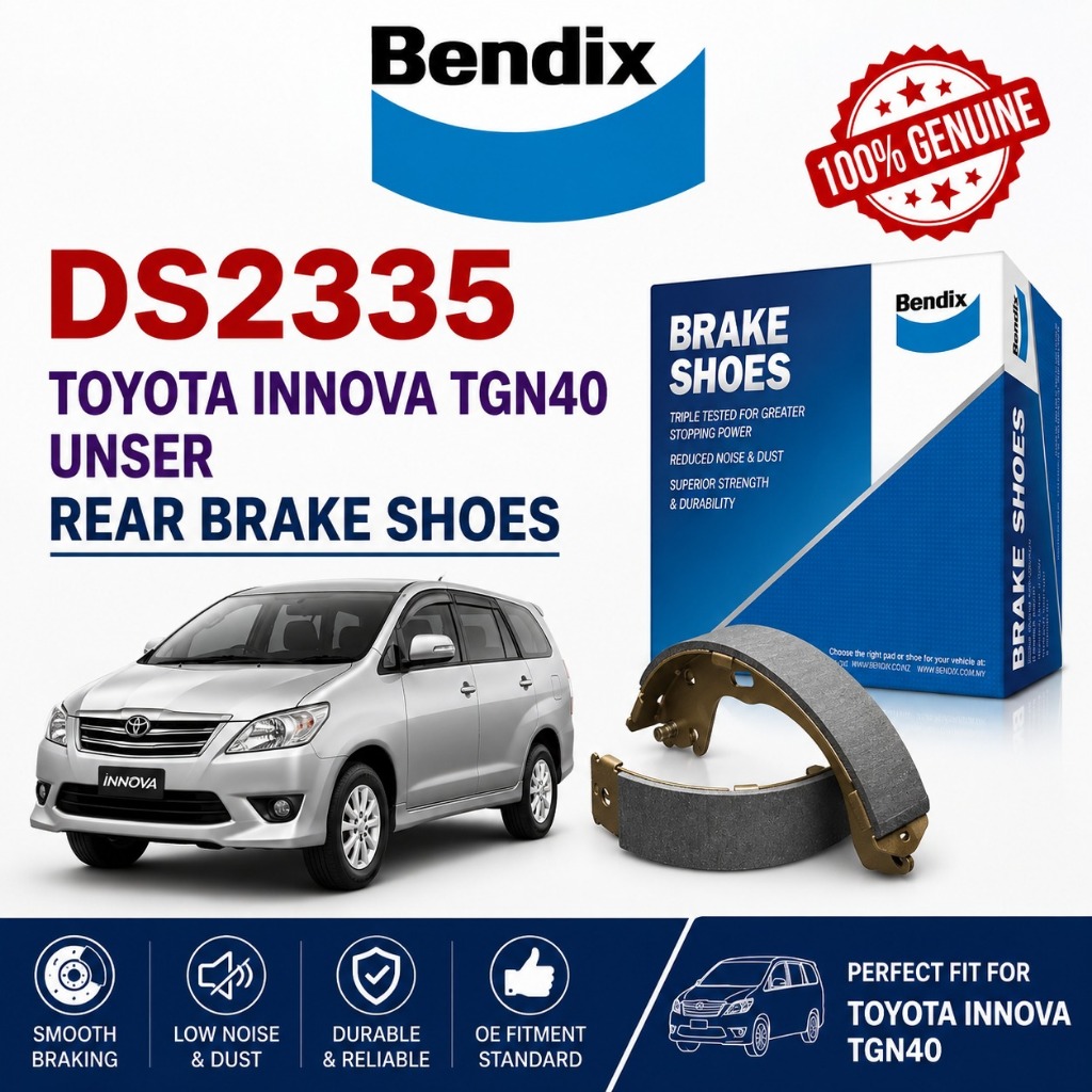 TOYOTA Innova TGN40, Unser BENDIX Rear Brake Shoes DS2335 | Shopee Malaysia
