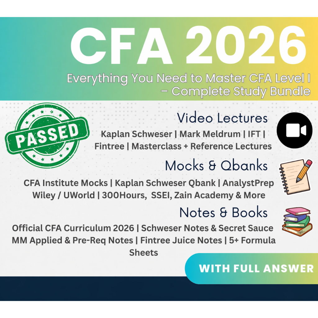 2025 to 2026 CFA Level 1 Complete Study Pack | Schweser, IFT, UWorld ...