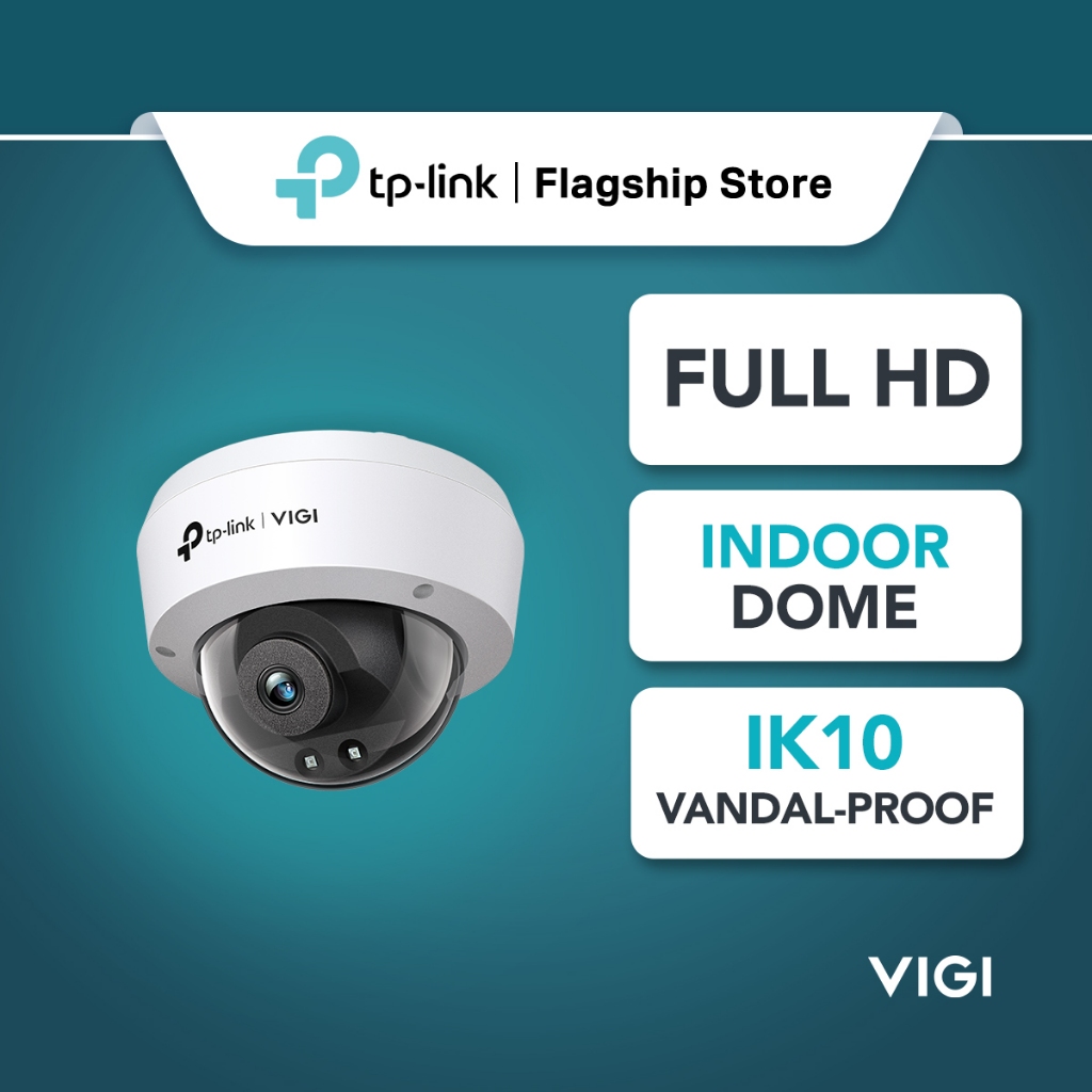 TP-Link 2MP CCTV VIGI C220I Full-HD Outdoor / Indoor IR Dome Wired IK10 ...