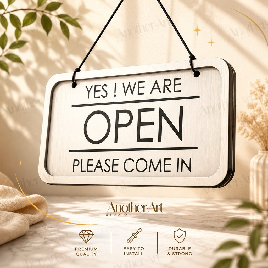 open close shop signage wood engraving premium quality business signage ...