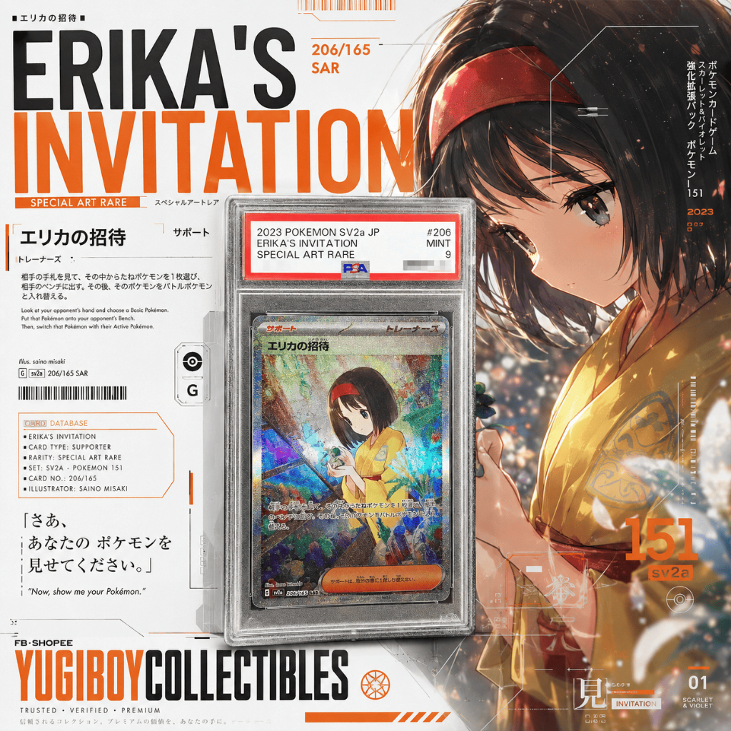 PSA 9 Erika's invitation Erika SAR 206/165 [SV2a] Pokémon Card 151