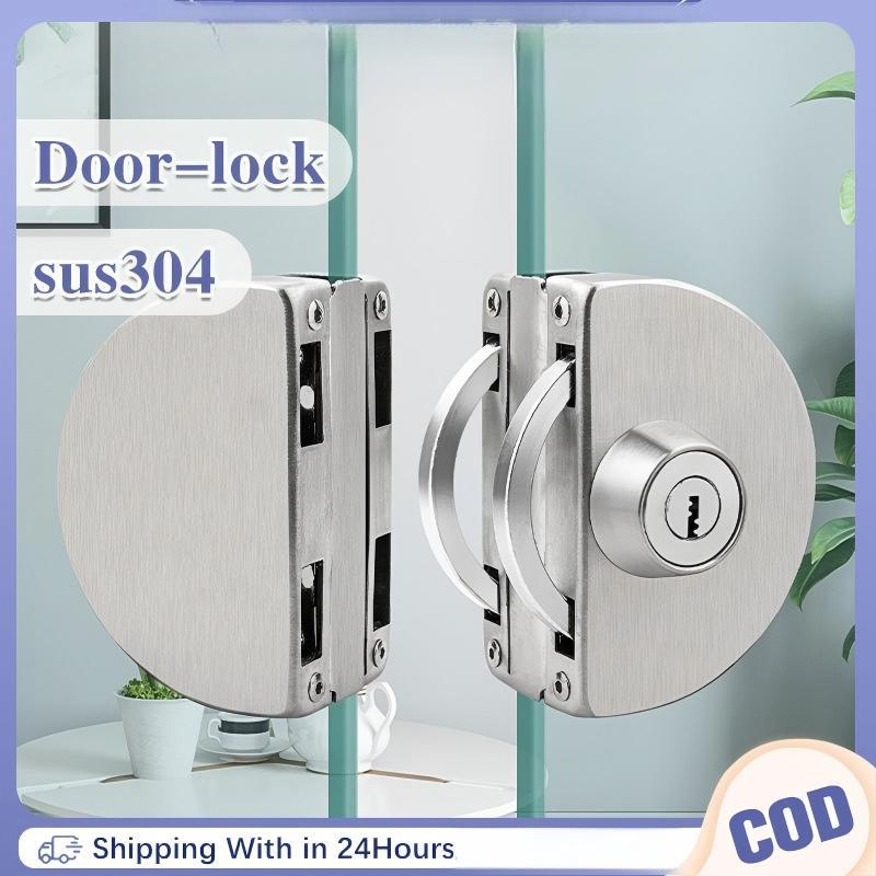 10-12MM Glass Door Lock Tempered Glass Lockset Kunci Kaca Pintu For ...