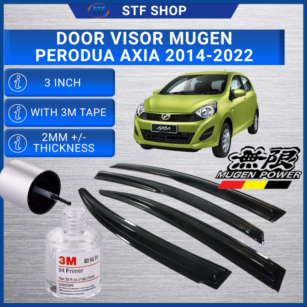 Perodua Axia ( 2014-2022 ) Door Visor Mugen Style Acrylic Wind ...