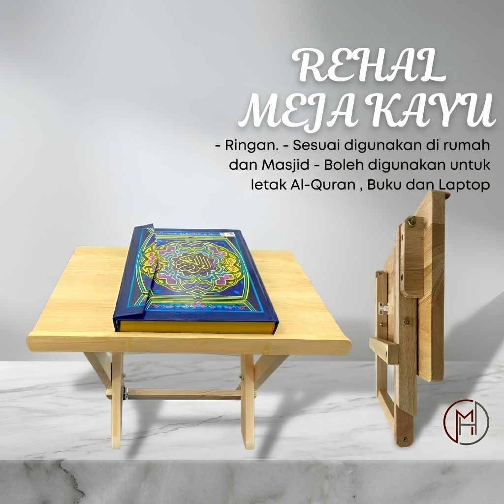 REHAL MEJA KAYU GETAH (Big/Small) Rehal Meja Duduk Al-Quran Muqaddam ...