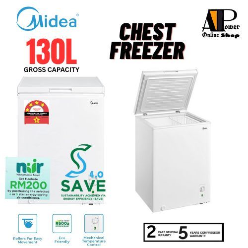 Midea MD-RC151FZB01 Chest Freezer Gross 130L /186L - White Inner.midea ...