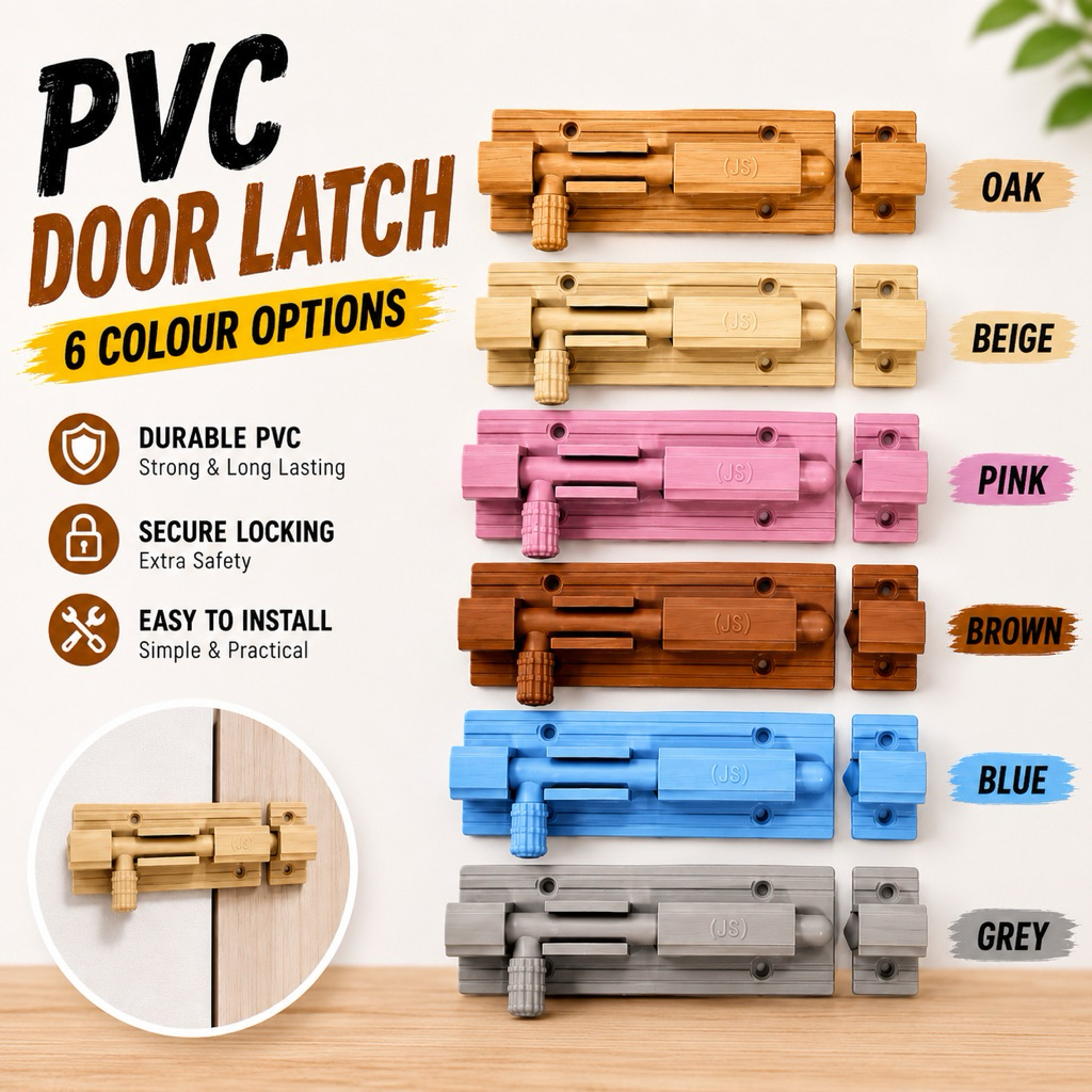 LOCAL PVC Door Latch PVC Bolt PVC Slug Toilet Bathroom Fitting Room ...