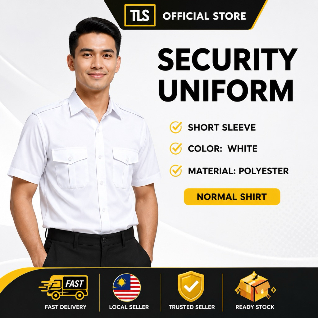 TLS SECURITY UNIFORM WHITE NORMAL SHIRT SHORT SLEEVE SECURITY GUARD ...