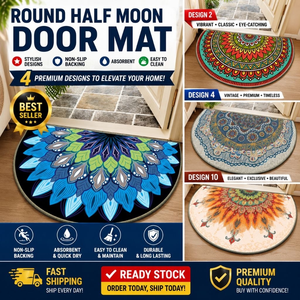 50cmx80cm Semicircle Carpet Floor Mat Bedroom Carpet Door Household ...