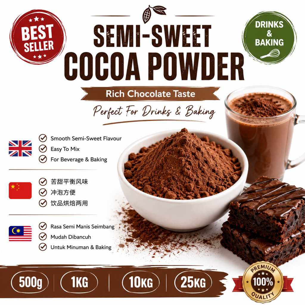 semi-sweet cocoa powder 10KG/25kg | Shopee Malaysia