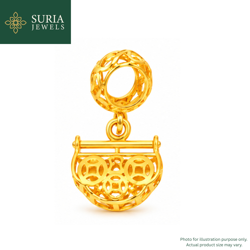 SURIA JEWELS | 916 22K Gold Pendant Loket PDR 吊坠 平安锁 金钱锁 长命锁 | Shopee ...
