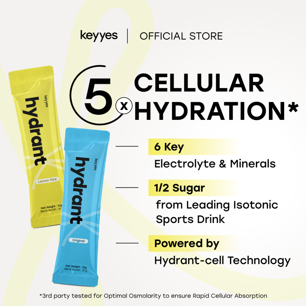 15+5 sachet MIX KEYYES Hydrant Isotonic Electrolyte Hydration Powder ...