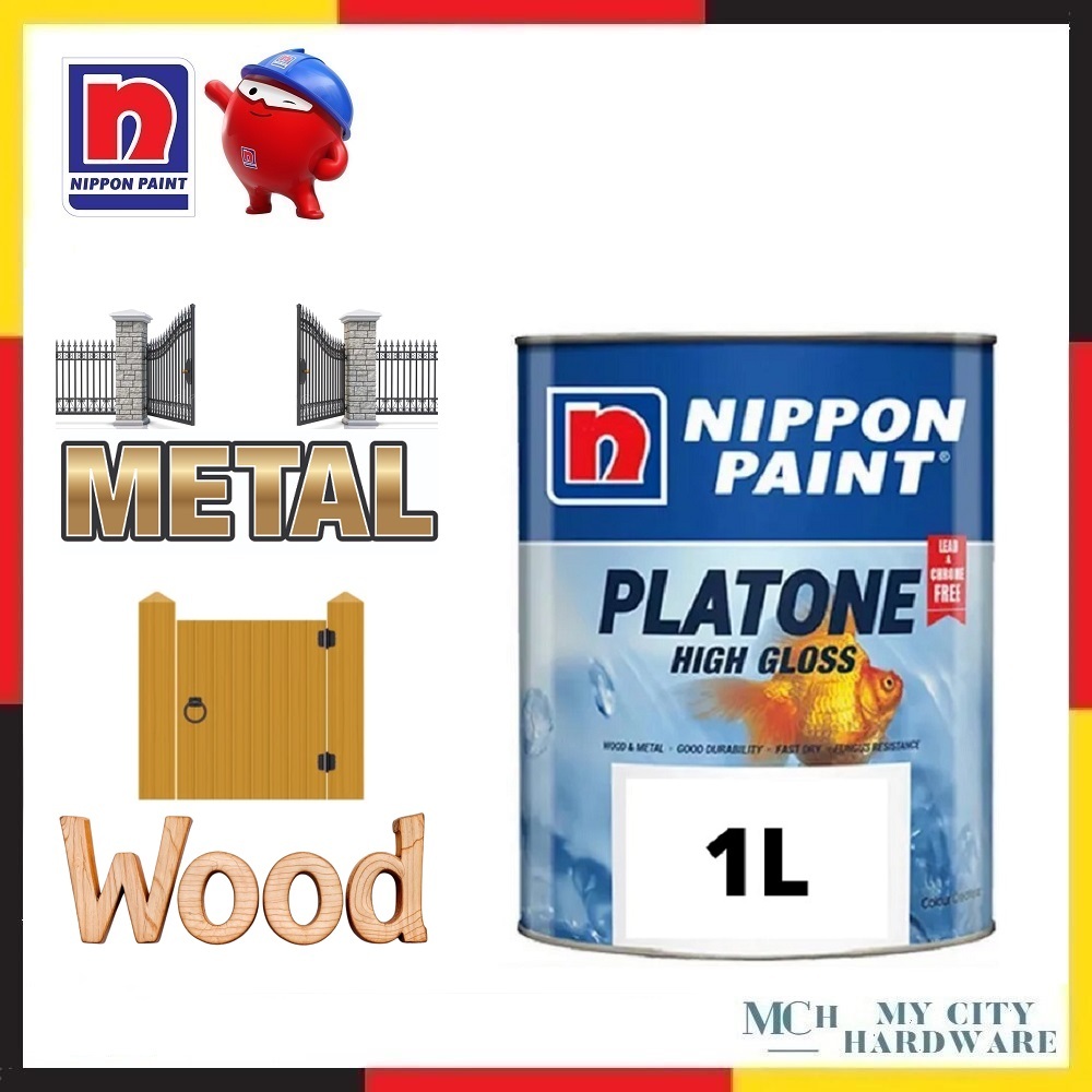Nippon Paint Platone High Gloss Finish – 1L Oil-Based Paint for Wood ...
