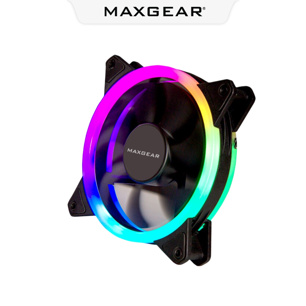 MAXGEAR Cooler Fan 1200RPM Dual Side LED Cooler Fan 12cm RGB Cooling ...